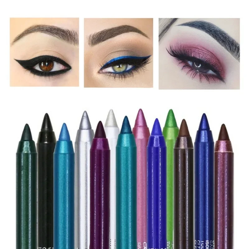 Heallor 14-kleuren glitter eyeliner potloodset oogschaduw waterdicht diamant mat parel mat kleurrijke eyeliner Delineador Makeu