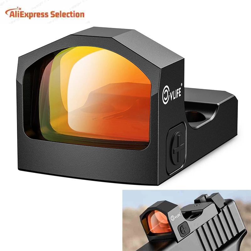 WolfCloak X02 Motion Awake Red Dot Sight RMR Cut Footprint 3MOA Open Reflex Optics Sight 24mm Lens Adapter MOS 21mm Picatinny Ba