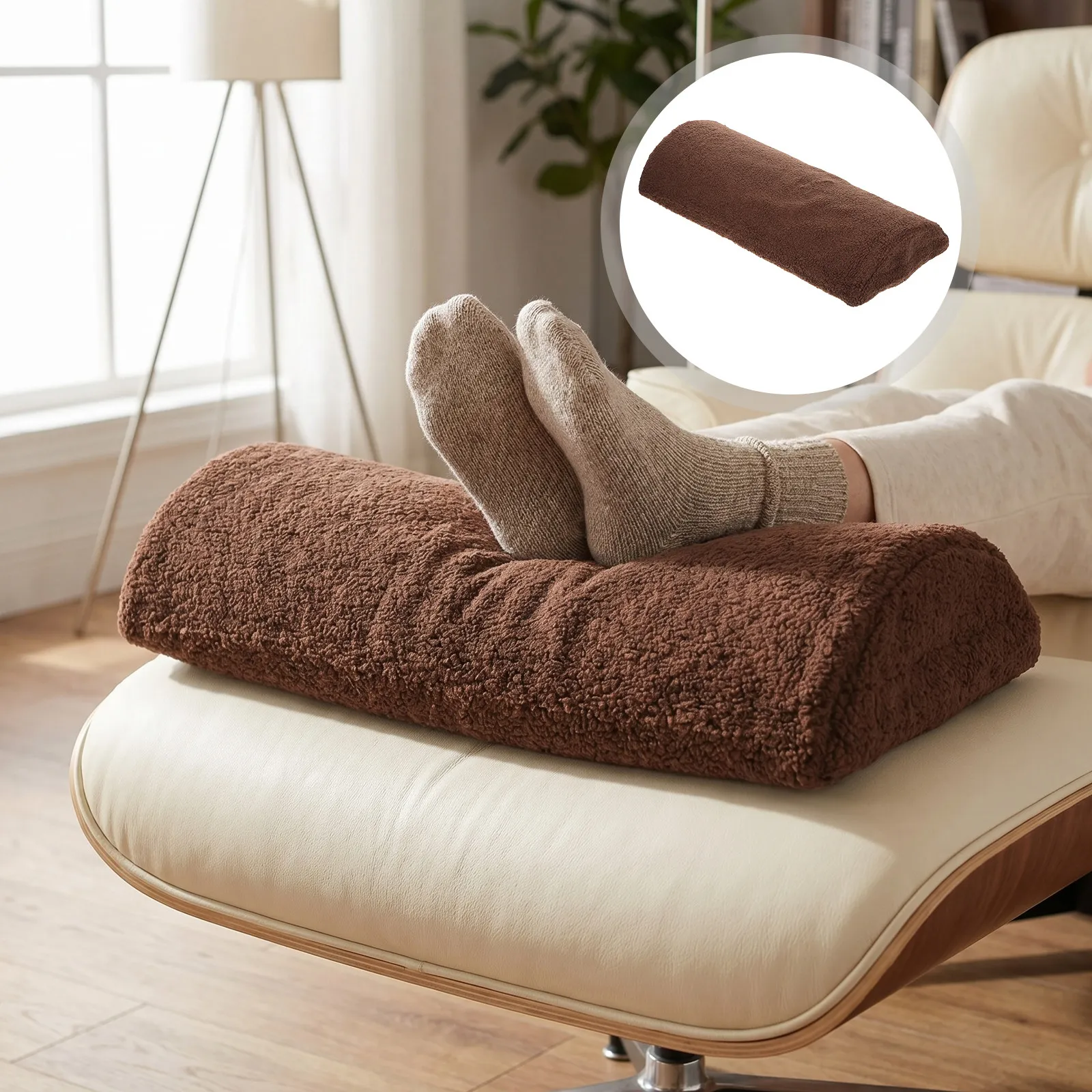 Ergonomic Recliner Footrest Cushion Foam Semi-Circular Leg Support Cushion Replacement Pad for Garden Lounger Chair Indoor