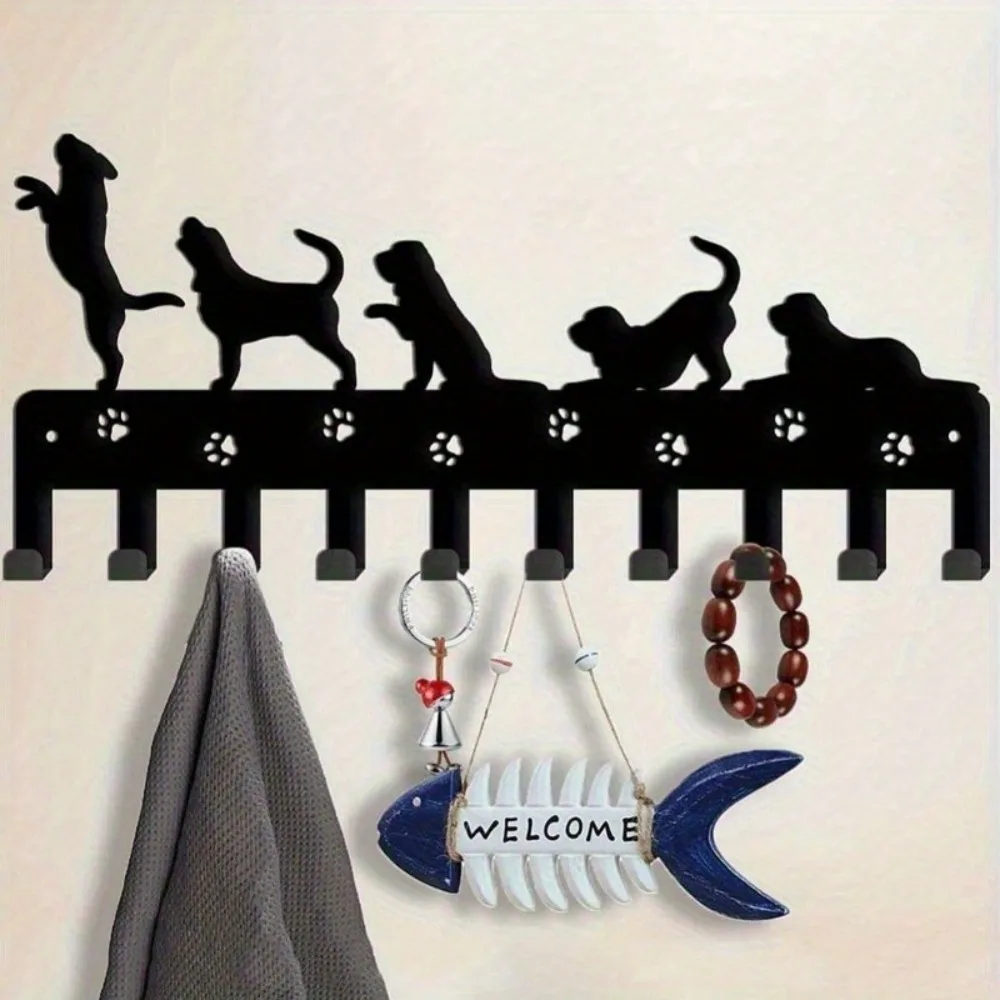 

Вертикальный металлический брелок для ключей и крючок, 1 шт., с животным дизайном — съемное настенное хранилище, универсальный домашний органайзер