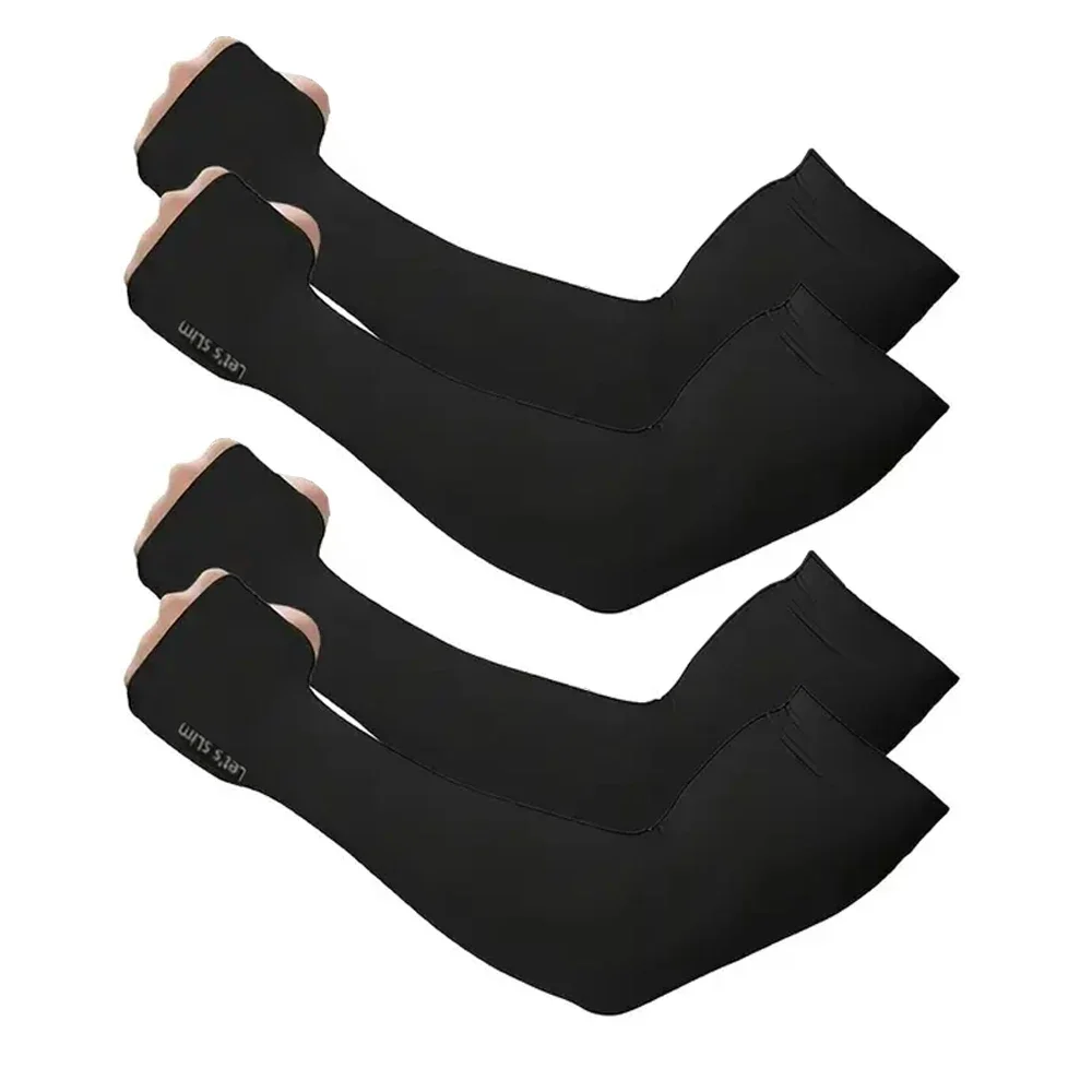 

2 пары летних охлаждающих рукавов с защитой от УФ-излучения для мужчин и женщин, для спорта, велоспорта, вождения, эластичные рукава для защиты от солнца