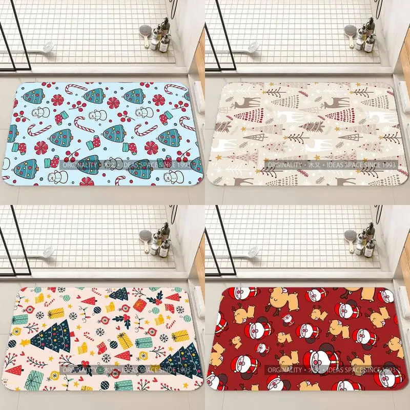 

Cute Christmas Pattern Mat Living Room Decoration Home Sofa Non-Slip Carpet Study Bedroom Tatami Children'S Soft Floor Mat