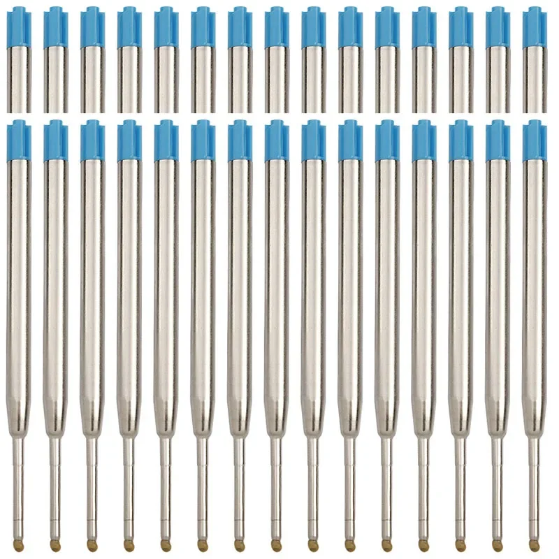 20/50/100pcs 0.7mm Medium Point Roller Ball Pens Refill 9.9cm Metal Ballpoint Pen Refills Blue & Black Ink Rods Office Supply