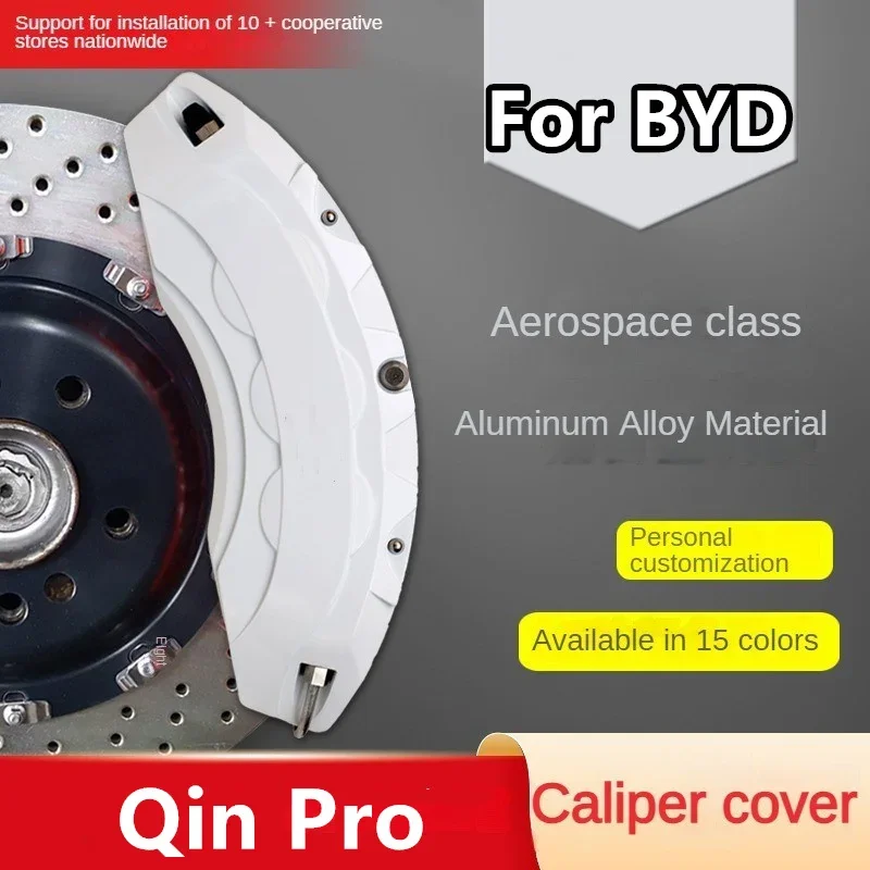 For BYD Qin Pro Car Brake Caliper Cover Front Rear 3D Aluminum Metal Kit Fit Qin Pro 1.5 1.5TI 2018 2019 2020