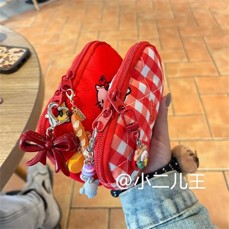 

Kawaii Hello Kitty Sanrio Cute Cartoon Loose Change Storage Bag Students Children Large Capacity Wallet Christmas Gifts for Kids