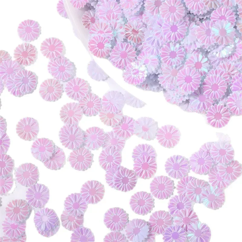 50g/Beutel 9mm Gänseblümchen-Pailletten - Glitzerflocken für Schleimfüllung, Nagelkunst & Handyhüllen-Deko, DIY Harz-Bastelzubehör – Detail 5