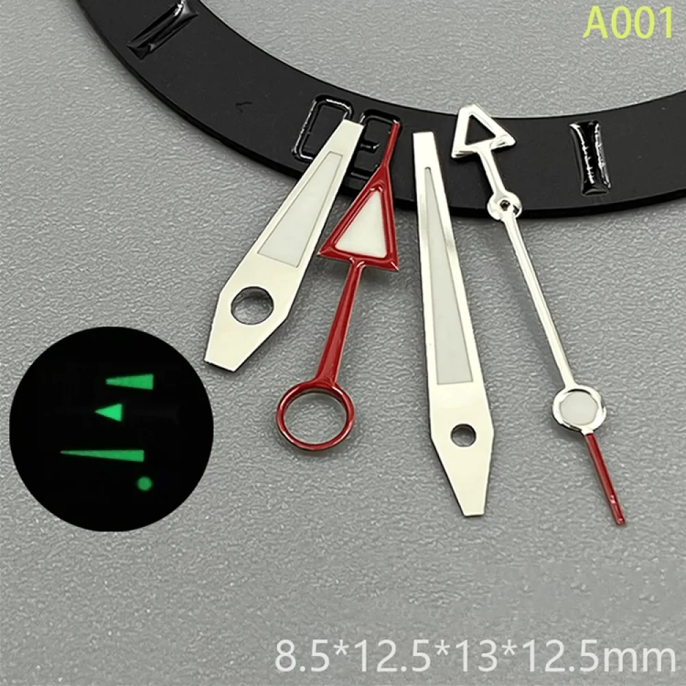 استبدال مؤشرات إكسسوارات الساعة الرجالية، عقارب ساعة مضيئة باللون الأخضر لحركة NH34، عقارب GMT، عقارب NH34، إبر