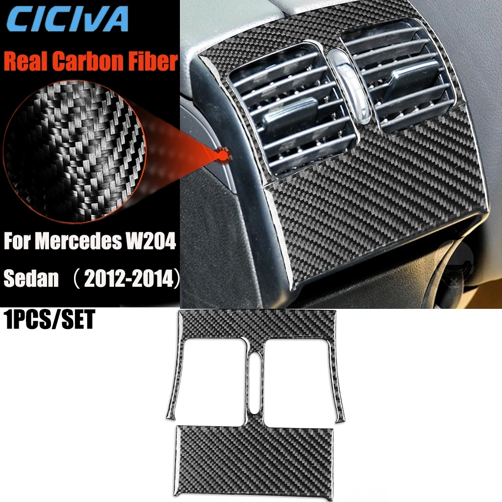 

Carbon Fiber Car Accessories Rear Center Air Vent Modified Interior Trim Cover Sticker For Mercedes-Benz W204 Sedan 2012-2014