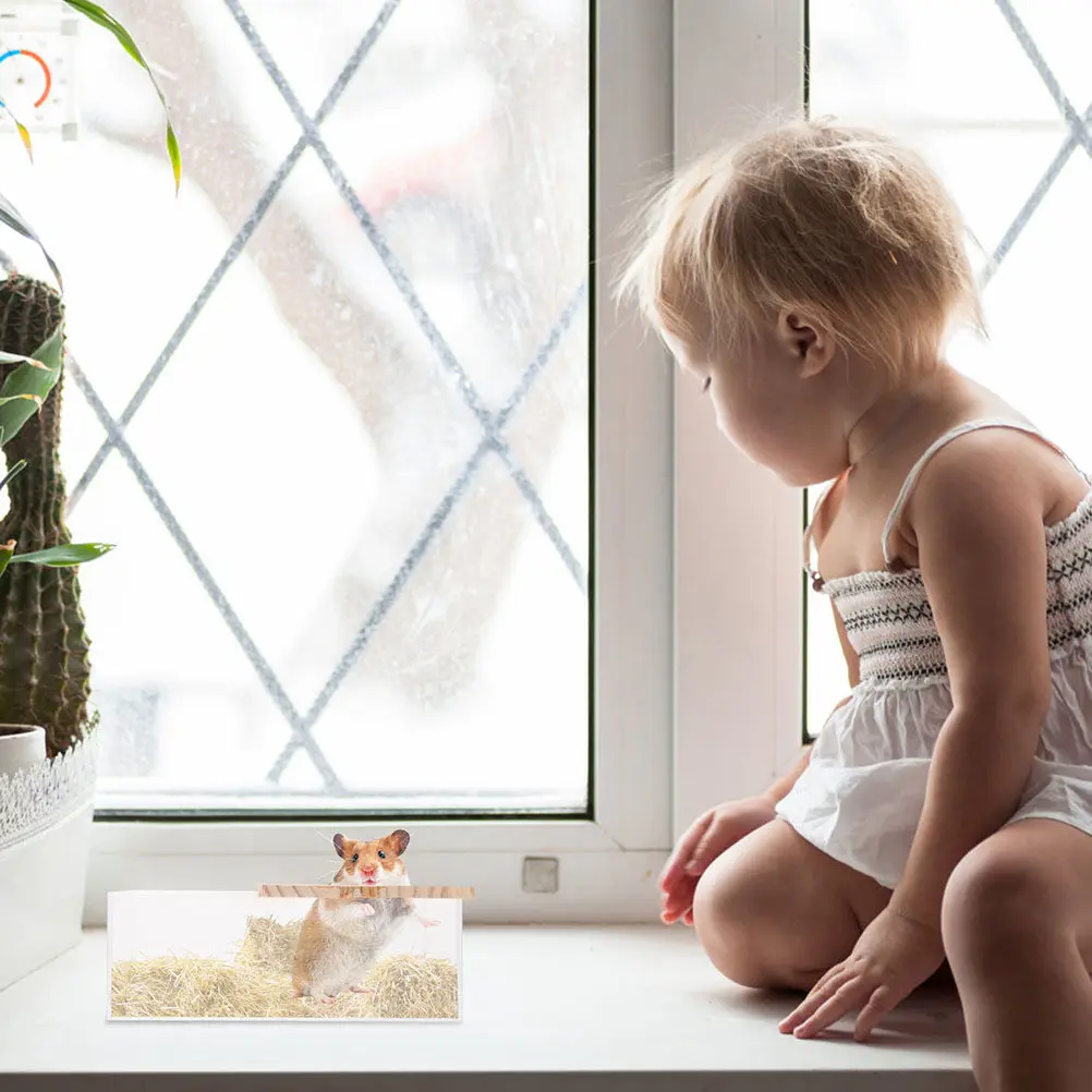 

2 шт. акриловые прозрачные износостойкие ванны-песочницы для хомяков, морских свинок, шиншилл, для использования в клетке или дома