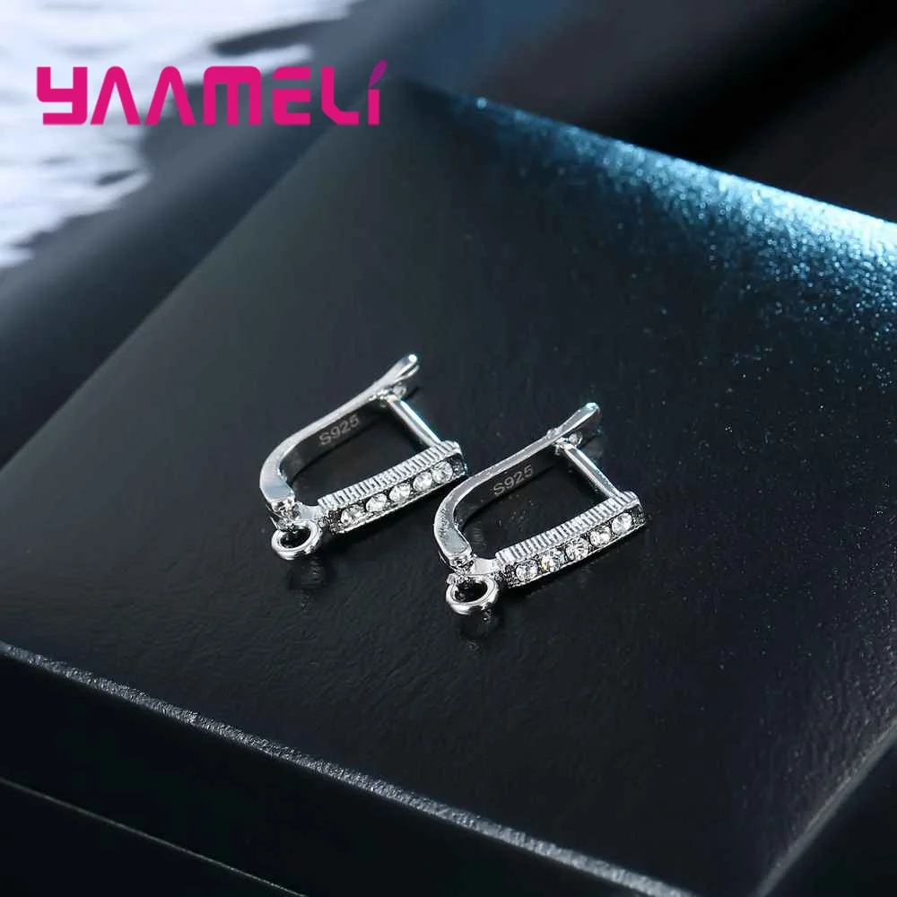 Wholesale 925 Sterling Silver Jewelry Part Charm Hoop Earring For Women Fine Components DIY Jewelry Connector Making