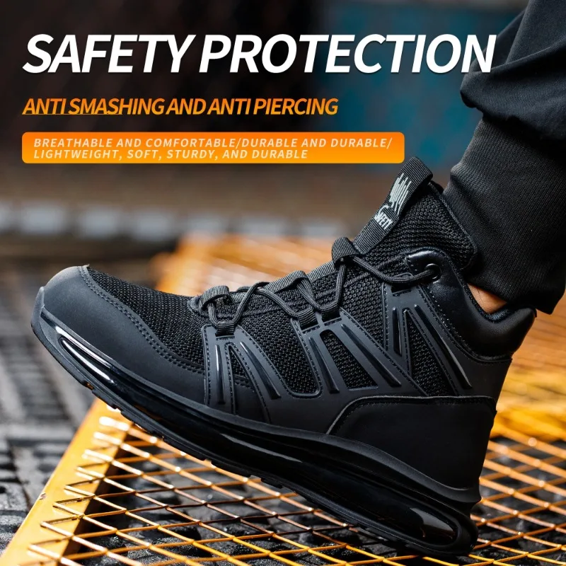 37-50 Fashion 2024 New Safety Shoes Men Anti-smash Work Shoes Anti Slip Indestructible Shoes Protective Sneakers Men Boots