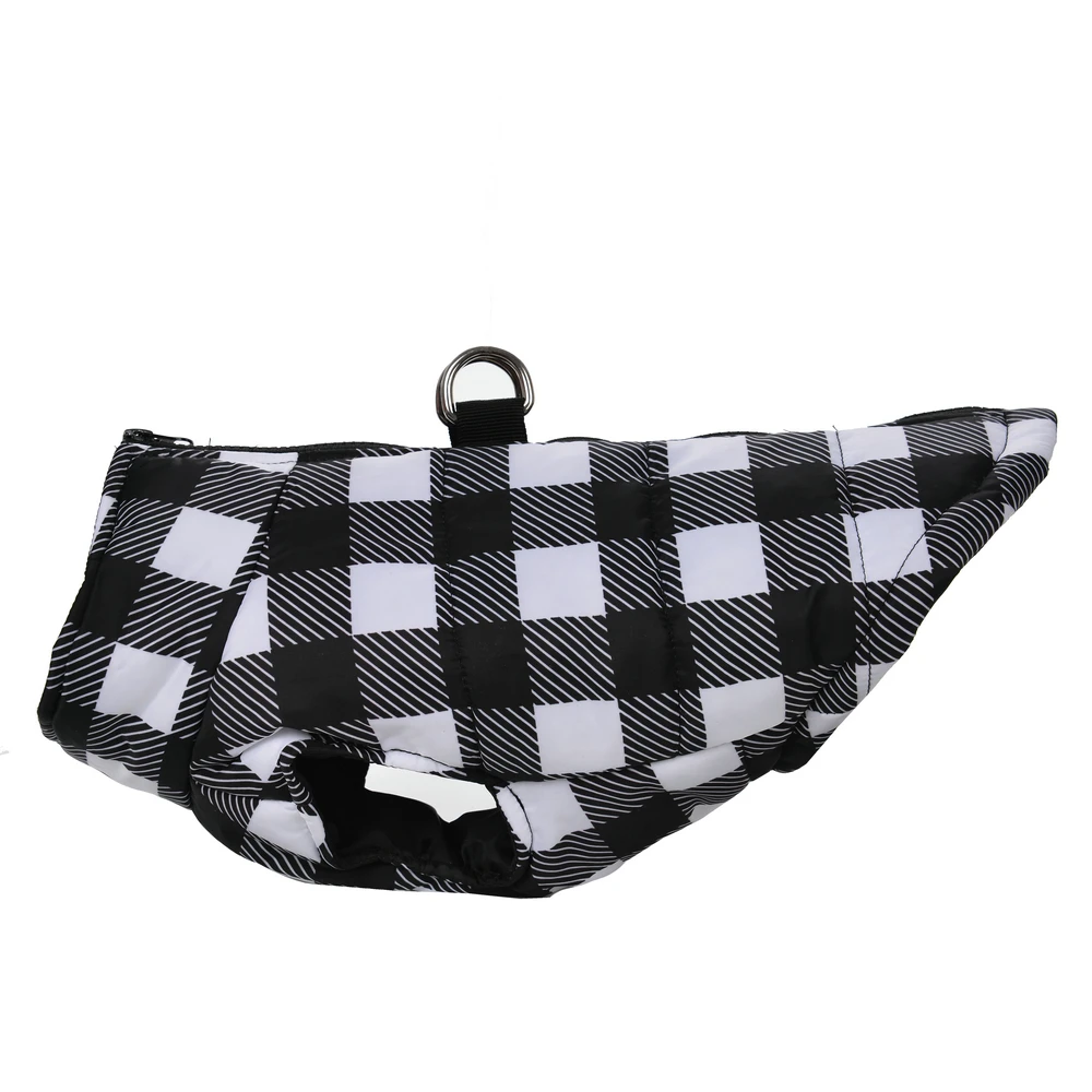 Hundekleidung mit Karomuster für den Winter, warm, für kleine Hunde, Haustiere, Hundemantel, Katzenjacke mit Reißverschluss, wasserdichte Bulldoggen-Kostümbekleidung