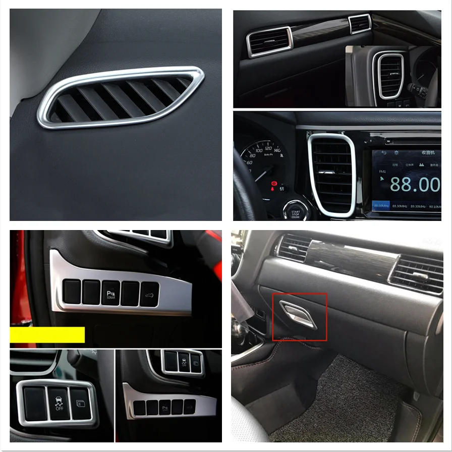 

For Mitsubishi Outlander 2016-2021 Accessories Car Side Air Conditioning AC Outlet Vent Decoration Cover Trim Storage Box Handle