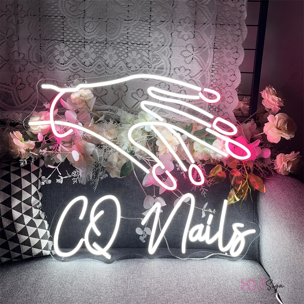 beauty nail qq led neon sign lights art wall hanging room decor led neon lights lampadas sinal home quarto nail store decoracao 01