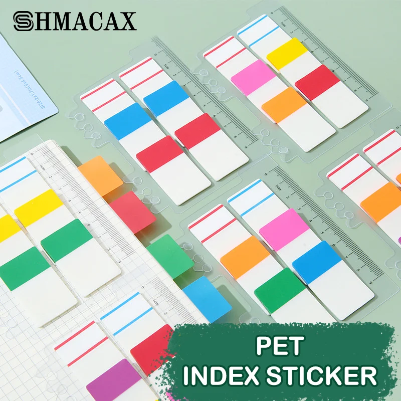 Onglets d'index structurels ents transparents colorés pour animaux de compagnie, marqueur de page, autocollants de licence, classification, écriture, bureau, 60 feuilles