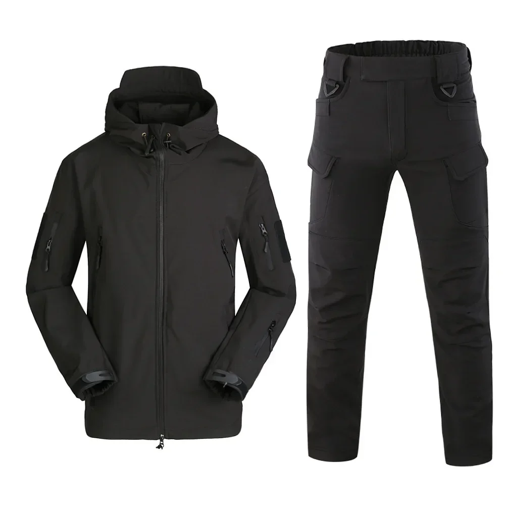 

Outdoor Waterproof and Windproof Tactical Sports Jacket TAD Shark Skin Soft Shell Submachine Jacket Warm Fleece Camouflage Suit