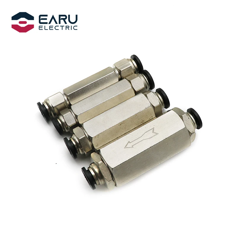 Pneumatic Check Valve Brass 4m 6mm 8mm 10mm 1/4 3/8 1/2 Inch Pipe Fitting Adapter Single Way Valve for Air Compressor Air Tube