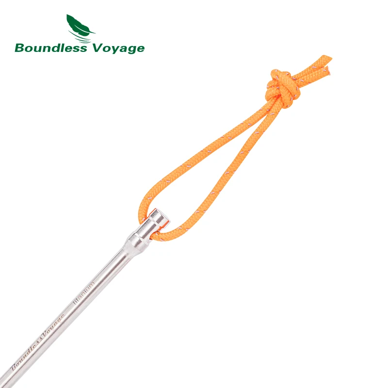 Boundless Voyage Titanium Alloy 20cm Tent Pegs Outdoor Camping Tent Nails Stakes Accessories