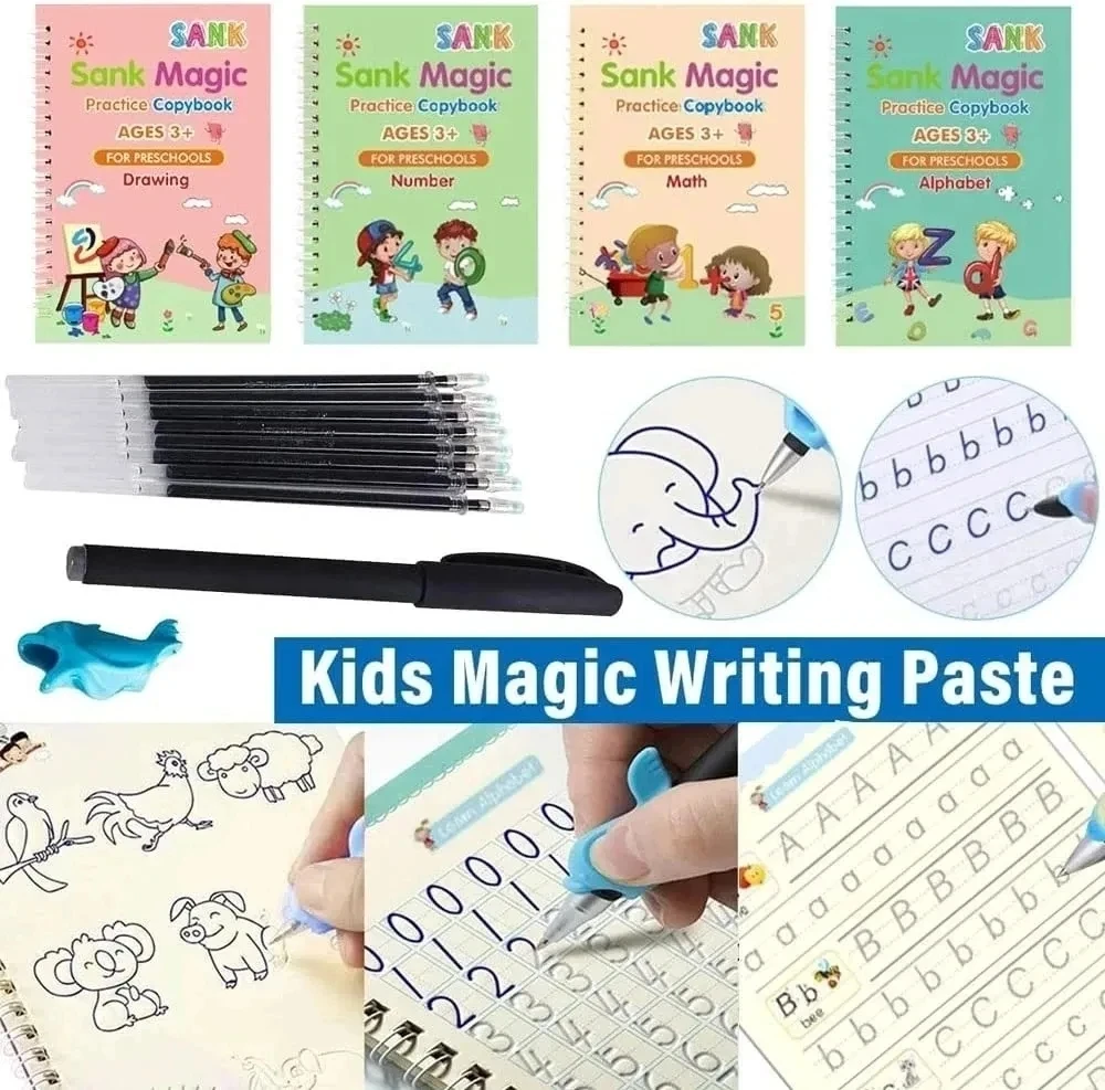 Imagem -03 - Magic Caligraphy Handwriting Conjunto For Kids Art Book Baby Copybook Writing English Lettering Toy Livros