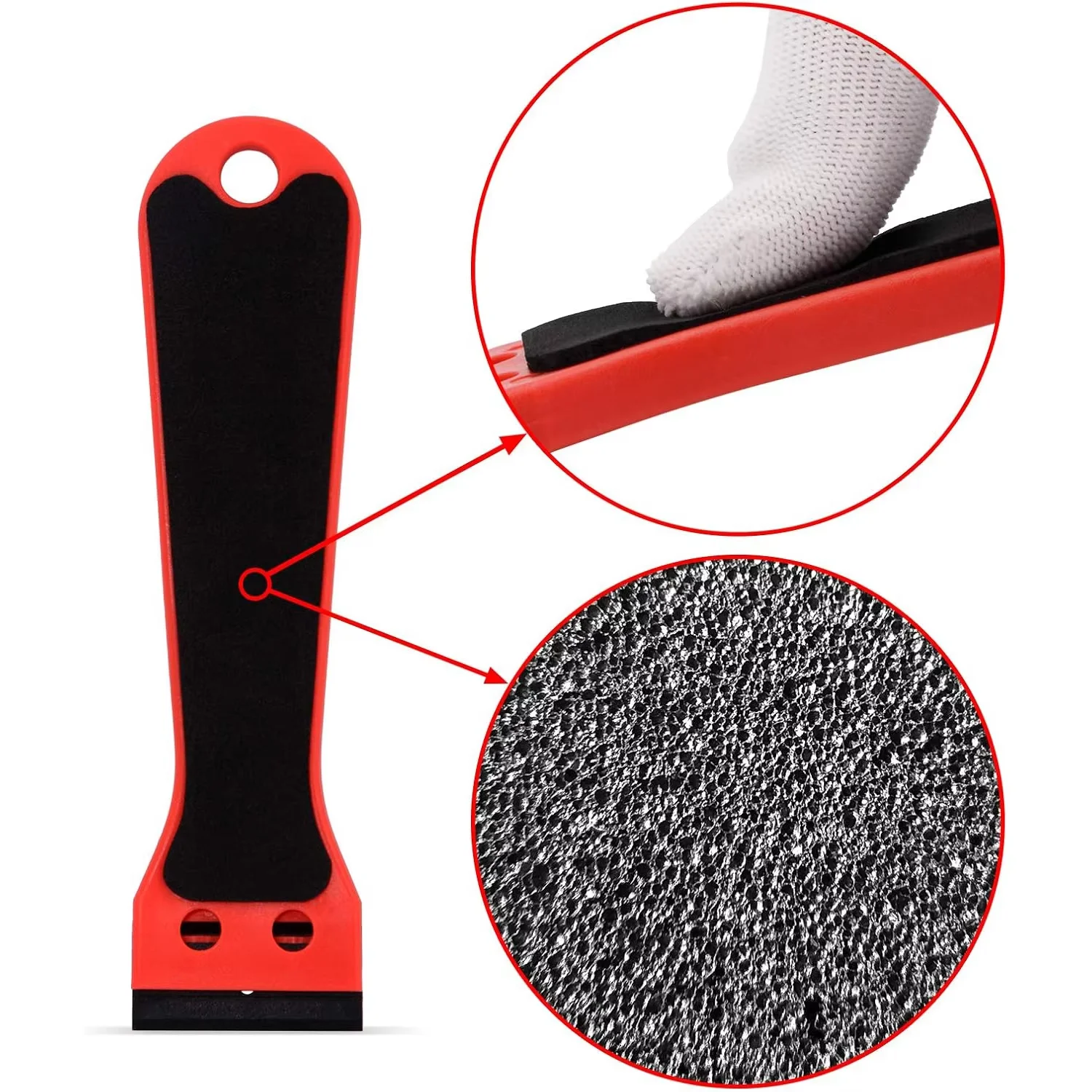 EHDIS Carbon Fiber Scraper Tool Razor Scraper With Plastic Blades Cleaning Scraper Remover For Floor Stove Car Window Glass - view 3