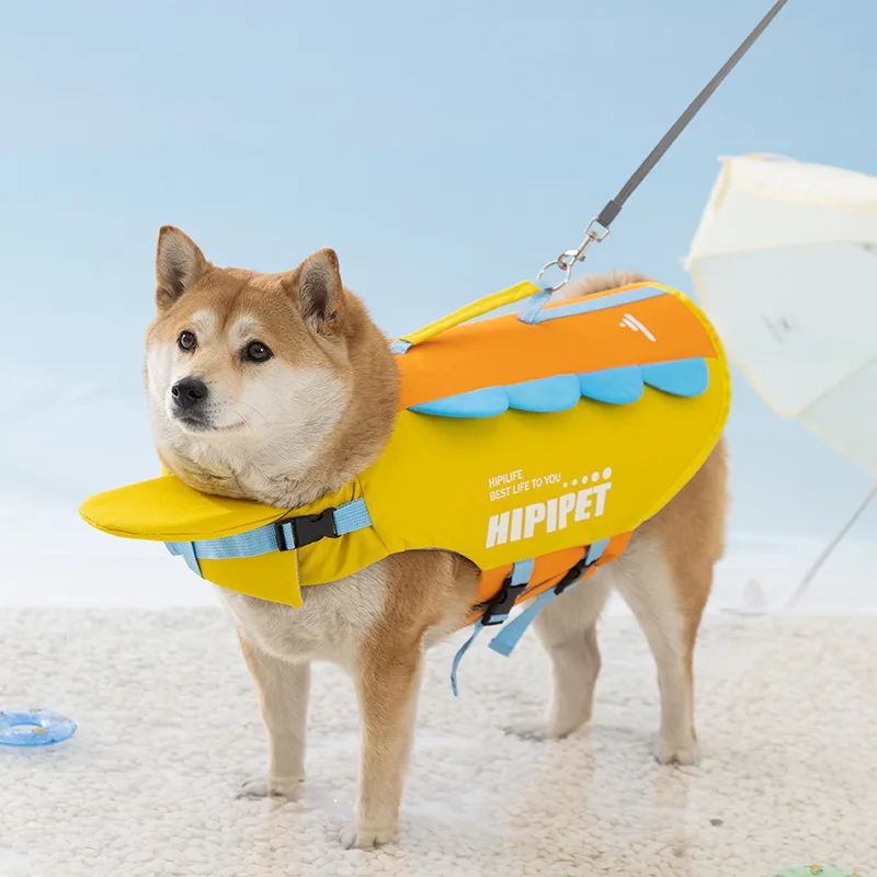 

Dog Life Jacket with Buoyancy Support Float Vest for Swimming Waterproof Oxford Fabric Anti-Choke Chin Pad Puppy life vest