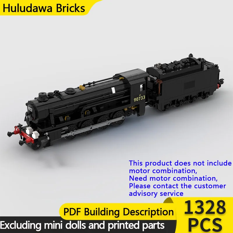 

City Car Model MOC Building Bricks 2-8-0 Wheel Type Steam Locomotive Modular Technology Gifts Holiday Assemble Children Toy Suit