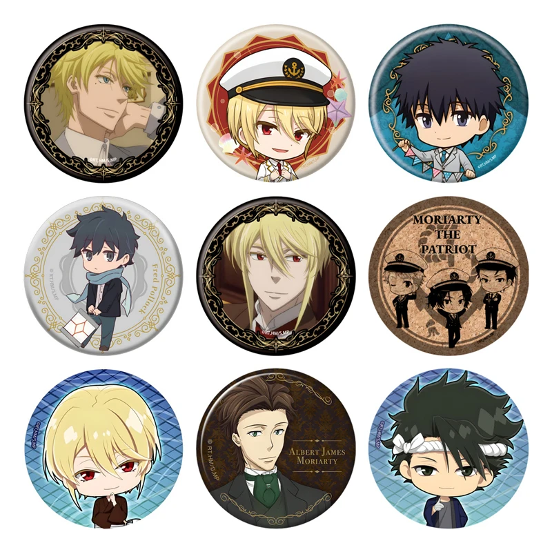 أنيمي الأجهزة الطرفية المينا دبابيس موريارتي باتريوت شارات فريد بورلوك تأثيري الكرتون بروش ظهره الحلي هدايا عيد الميلاد #1