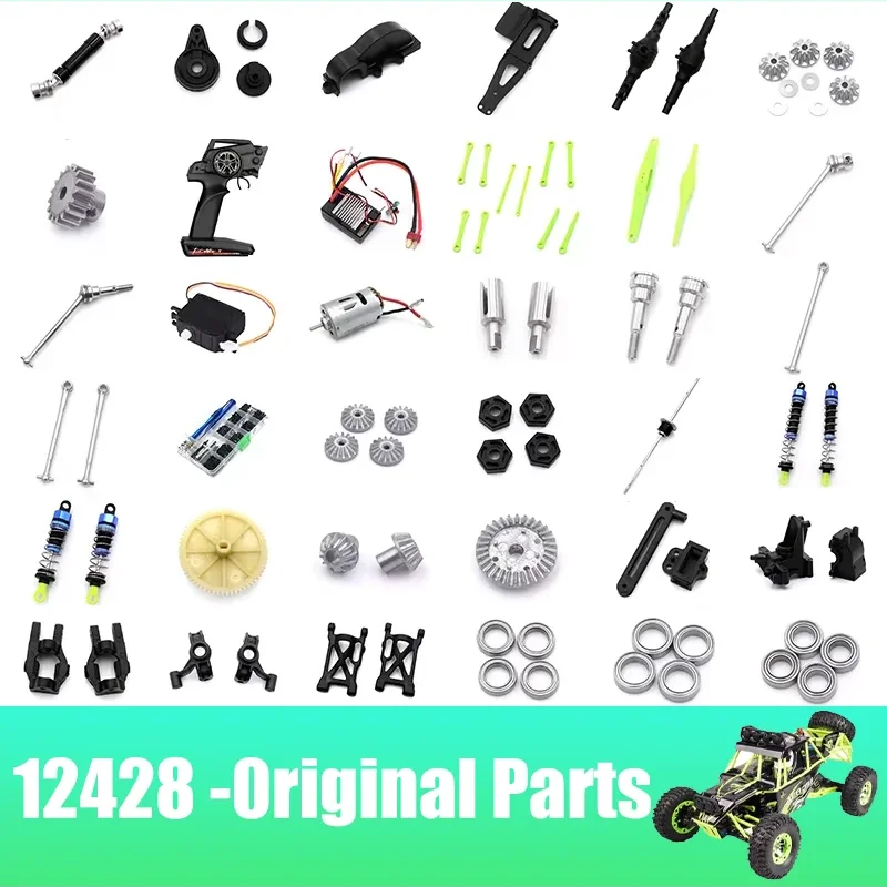 

WLtoys 12428 Original Parts Steering Cup Swing Arm Pull Rod Differential Gearbox Drive Shaft Bearings Motor Gear ESC Spares Part
