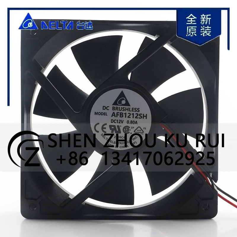 

Delta 5V 24V 48V DC 12V 0.80A AC EC 12025 120x120x25MM 12CM pwm Automatic speed control Dual ball chassis AFB1212SH cooling fan