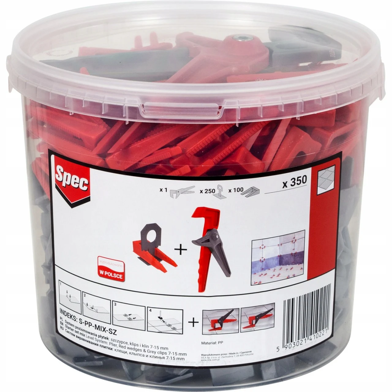 Tegelnivelleersysteem wig + clip + tang 350 stuks