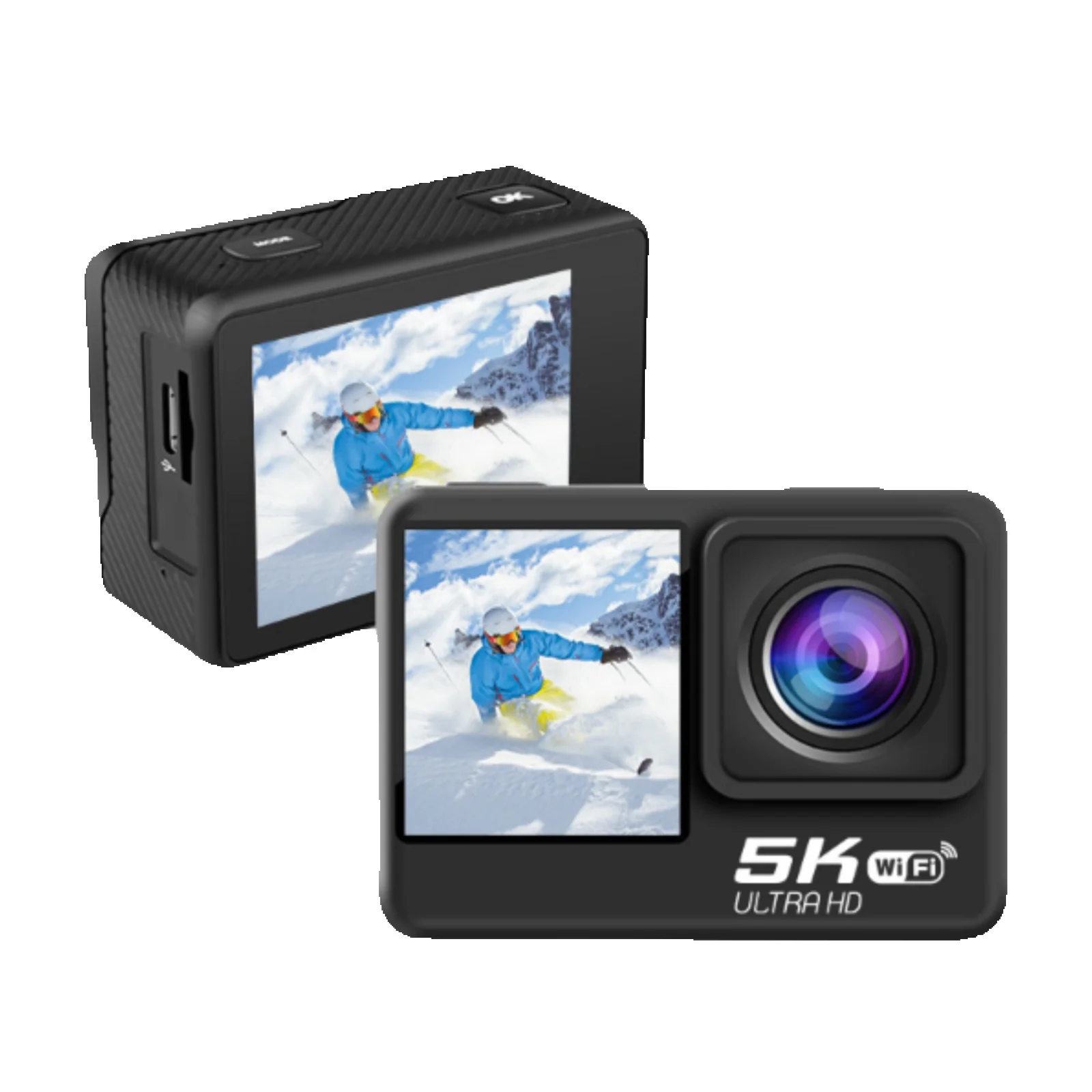 5K-actiecamera met touchscreen, dubbel scherm, 24 MP, 30 m, waterdichte wifi, HDMI-gyro-afstandsbediening, set met accessoires - afbeelding 2