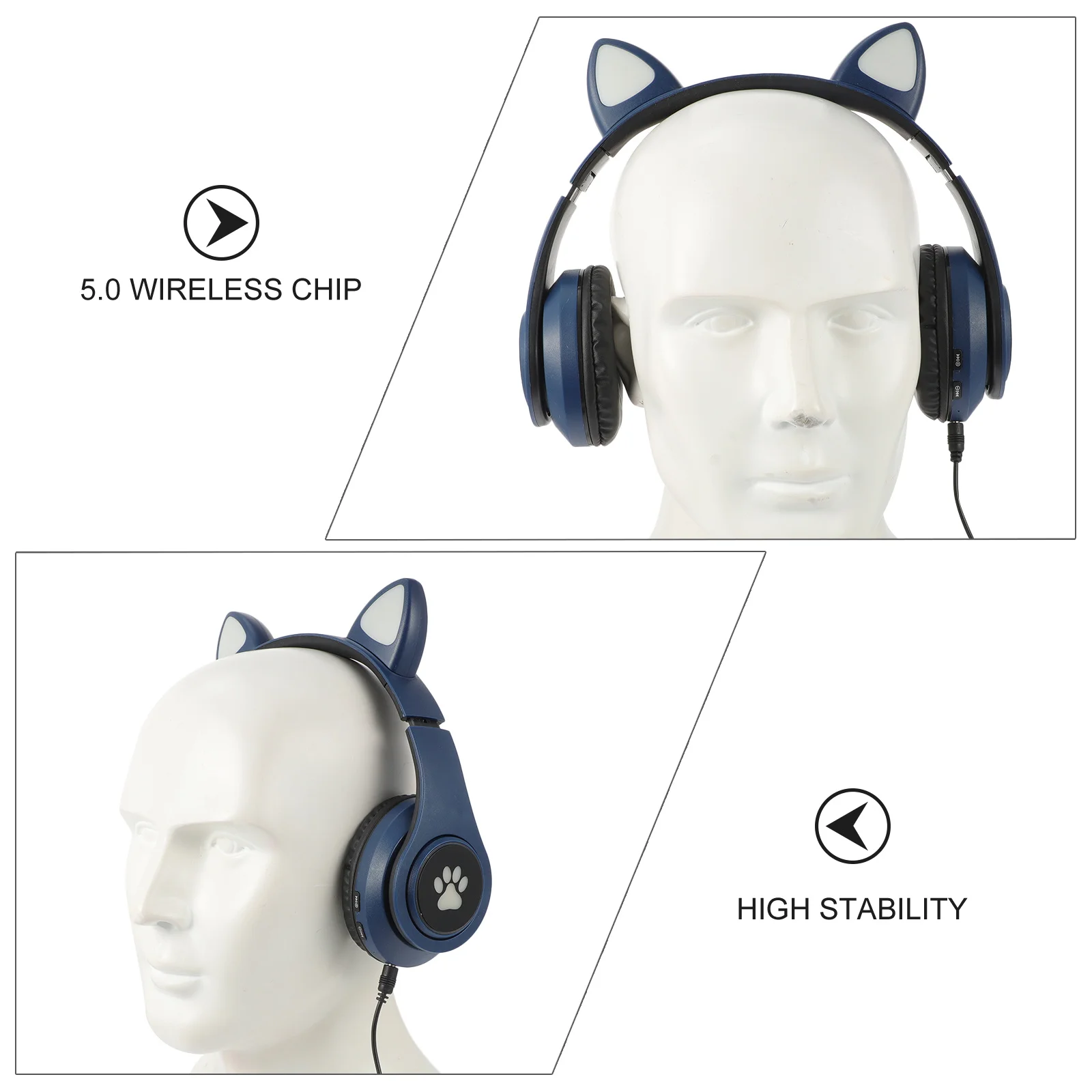 귀여운 고양이 무선 헤드셋 이미지