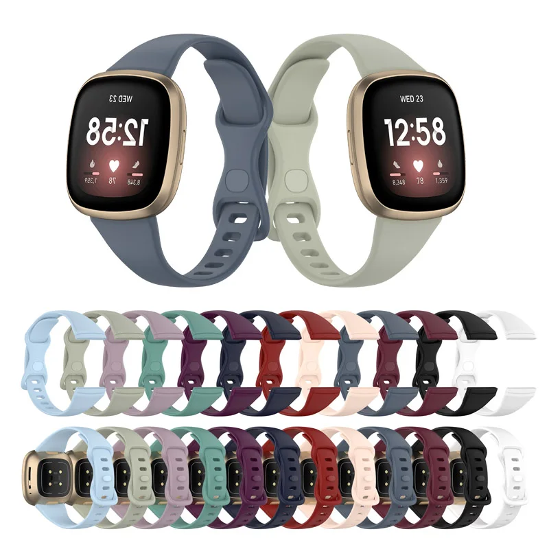 12 Colors Slim Silicone Strap for Fitbit Versa 3 4 Sense 2 Versa4 Versa3