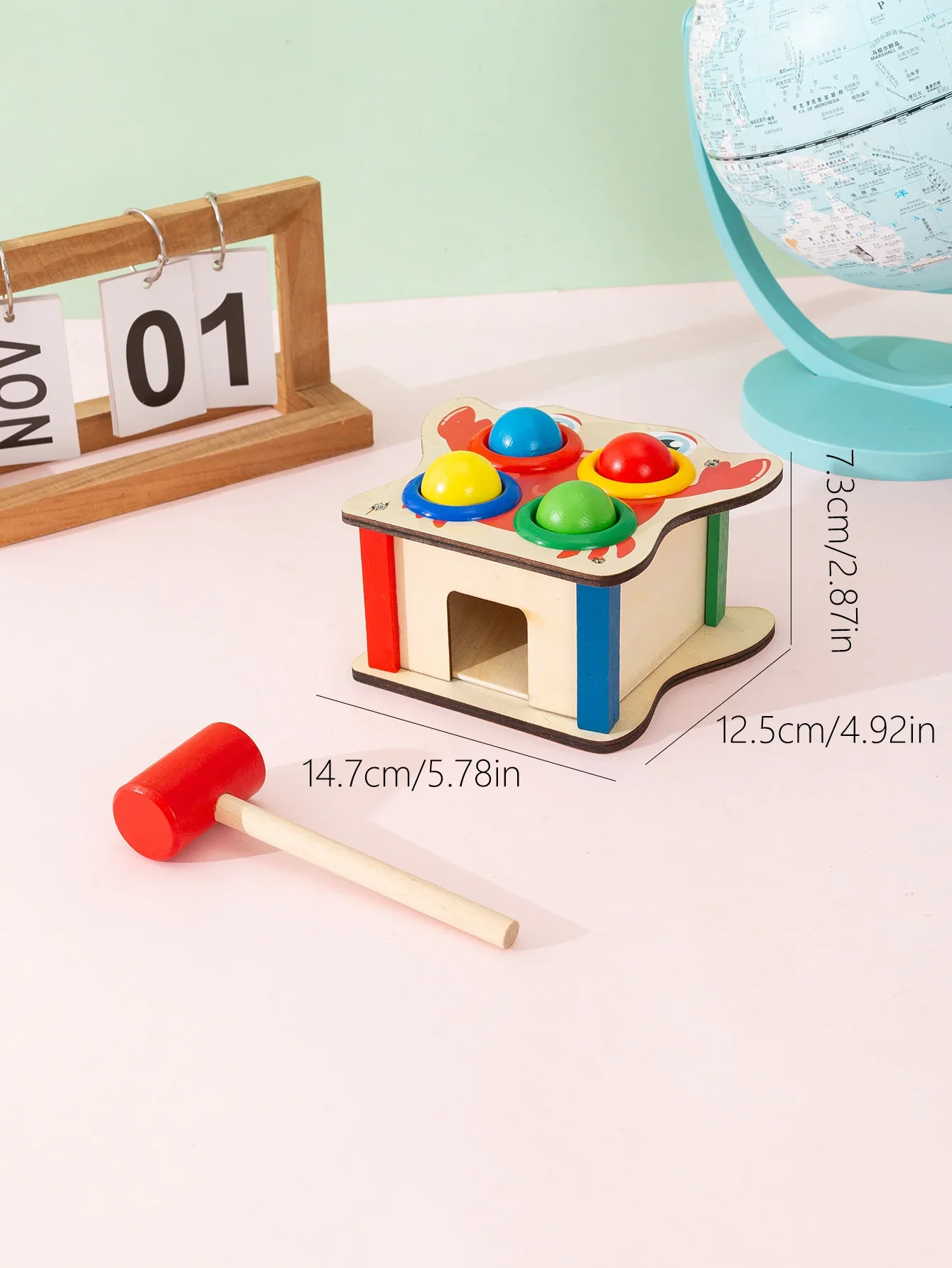 Children Toys 3D Wooden Ball Hammer Puzzles Early Learning Kid Games Educational Children Birthday New Year Gift