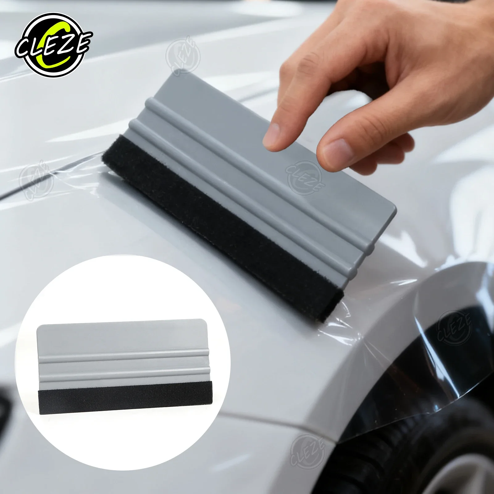 CLEZE Vinyl Wrap Squeegee Felt Plastic Scraper Tools for Car Wrapping Window Tint PPF Film Installation Auto Accessories