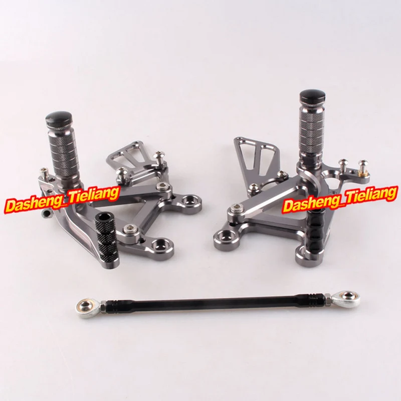 1Pair Motorcycle Rear Footrest Footpeg Adjustable Foot Rest Rearset For Kawasaki ZX6R 2003 2004 / ZX-6R 03 04 Aluminum Alloy