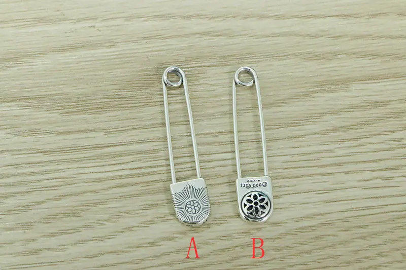 S925 sterling silver pin pendant accessory safety pin  Personalized brooch cherry blossom fashion jewelry