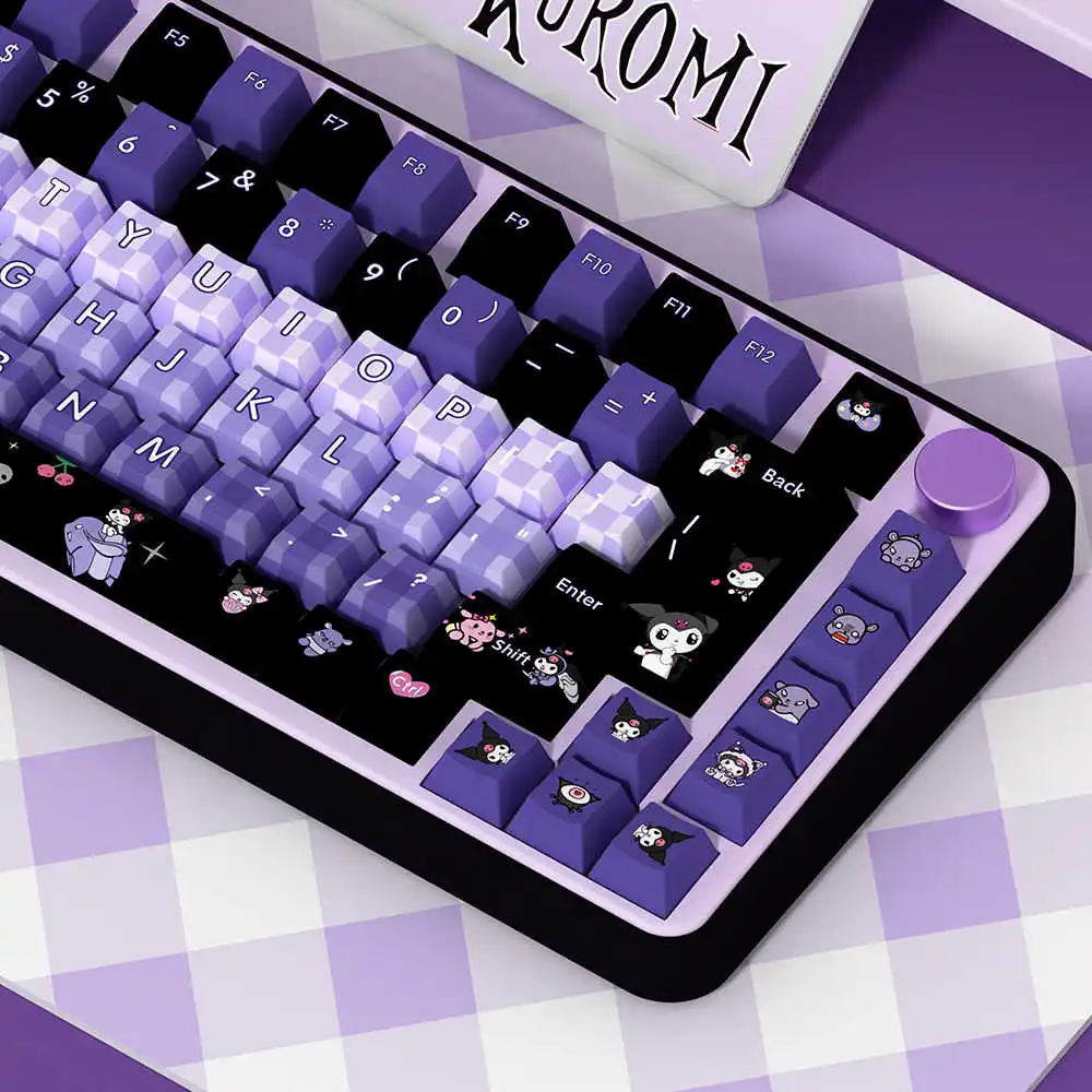 Anime sanrio kurumi dos desenhos animados keycaps cereja perfil pbt sublimação térmica mx switch jogos teclado mecânico keycaps