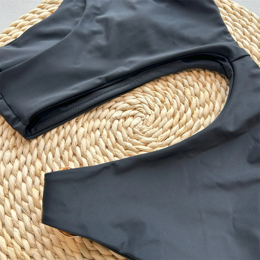 Asymmetrischer One-Shoulder-Badeanzug mit Metallring für Damen, einteiliger Badeanzug, hoch geschnittene Beine, gepolstert, Badebekleidung, Badeanzug, Modell V6549 – Detail 13