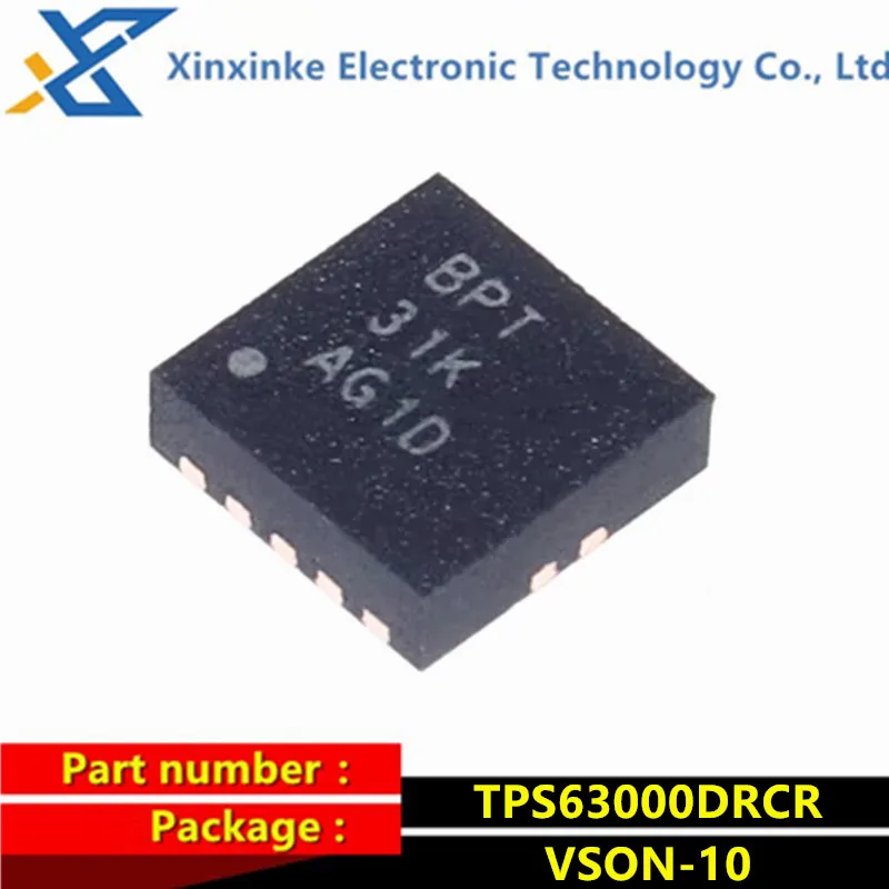 

5PCS TPS63000DRCR VSON-10 Mark:BPT Switching Voltage Regulators 96% Buck Boost Converter Power Management ICs Original