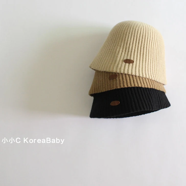 Sombrero de cubo de lana suave y cómodo para niños, gorro de punto cálido, estilo extranjero, Corea, otoño e invierno, nuevo, 2023