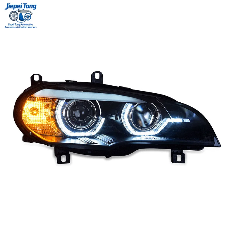 

Suitable for BMW E70 X5 Headlight Assembly 2007-2010 Model Modified Bi-Optic Lens Angel Eye LED Daytime Running Light