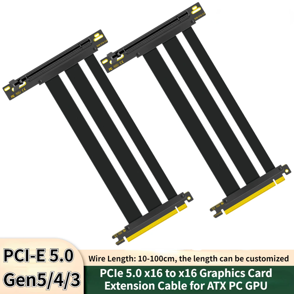 

PCI-E 5.0 X16 Riser Cable RTX4090 RX6950XT Extreme Shielded High-Speed Vertical GPU PC Gaming MINI SAS Wire PCI Express Gen5 X16