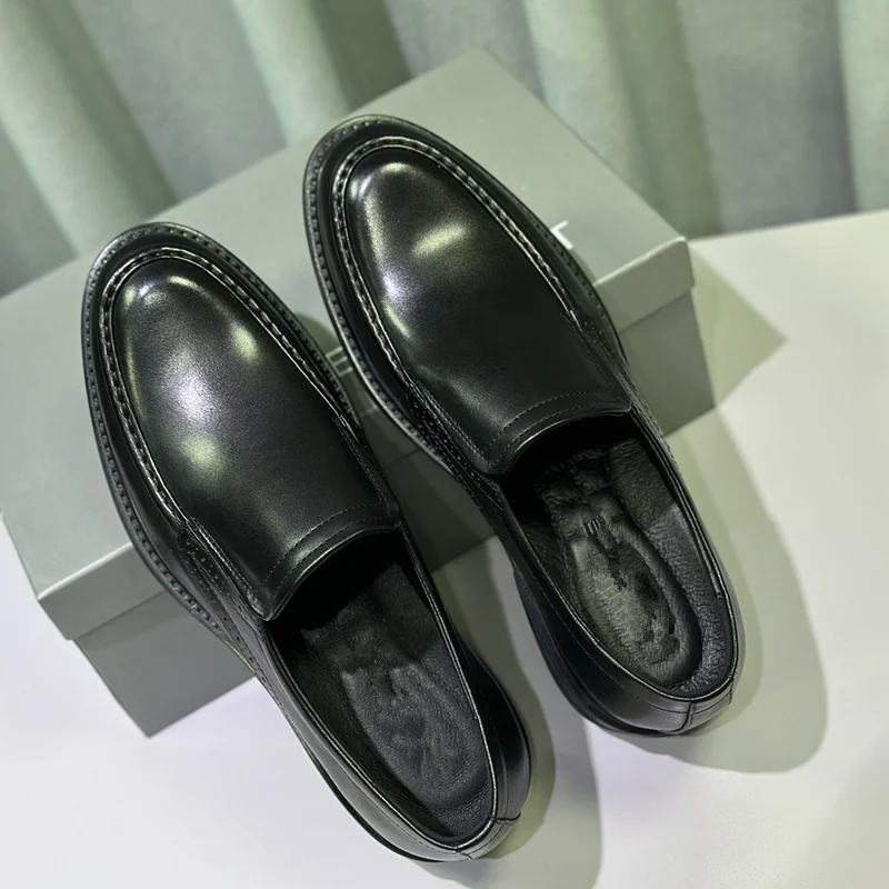 

Maxdutti British Men's Genuine Leather Moccasins Shoes Men's Comfortable Breathable Business Casual Leather Flat Shoes 39-44