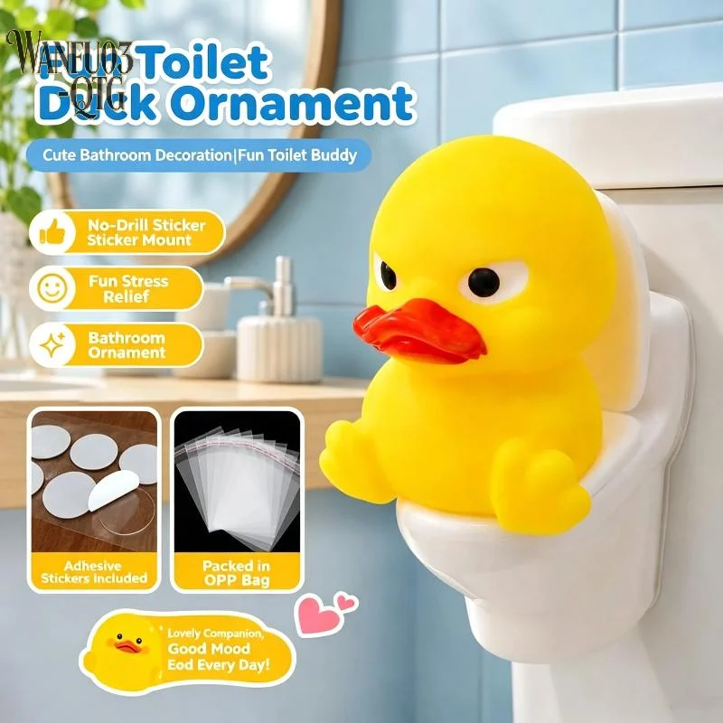 Hot Sale Cute Toilet Duck Decorative Resin Ornament Suitable For Car Desktops Bathroom Bookshelves And Decoration