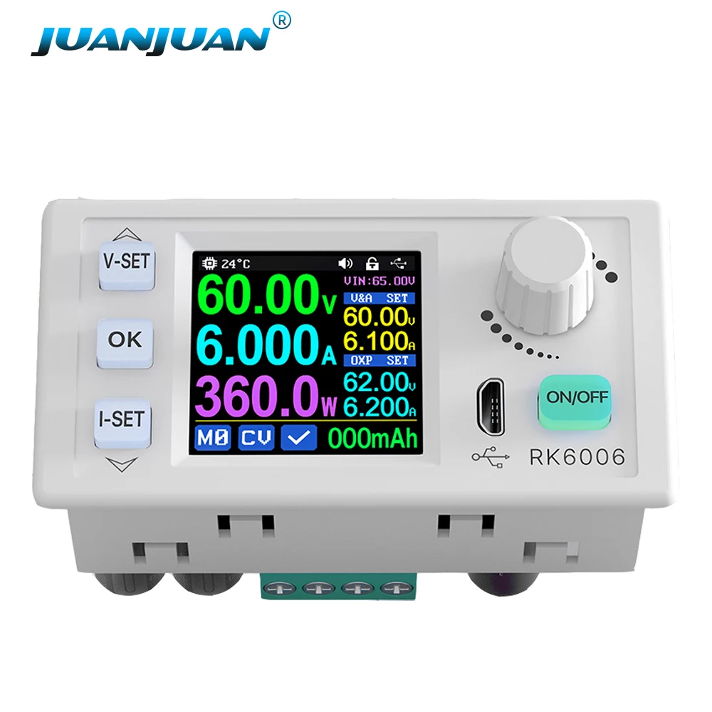 RK6006 RK6006-BT DC Power Supply 4 Digit 60V 6A Voltage Step Down USB/Bluetooth Communication Board Adjustable Buck Converter