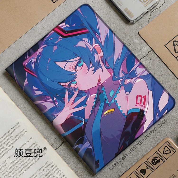 

Anime MIKU Hatsune Case For Samsung Galaxy Tab A7 Lite 8.7 2021 Case S9 Plus Tri-fold stand Cover Galaxy Tab S6 Lite Tab S8 Plus