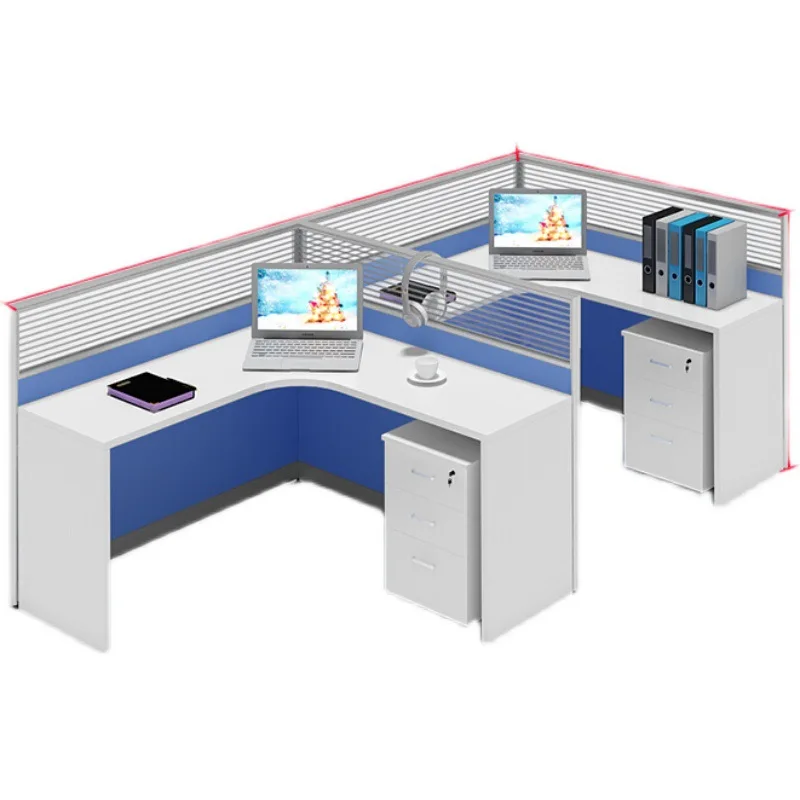 

Office desk, chair, office booth, screen desk, 6-person partition, employee curved computer desk