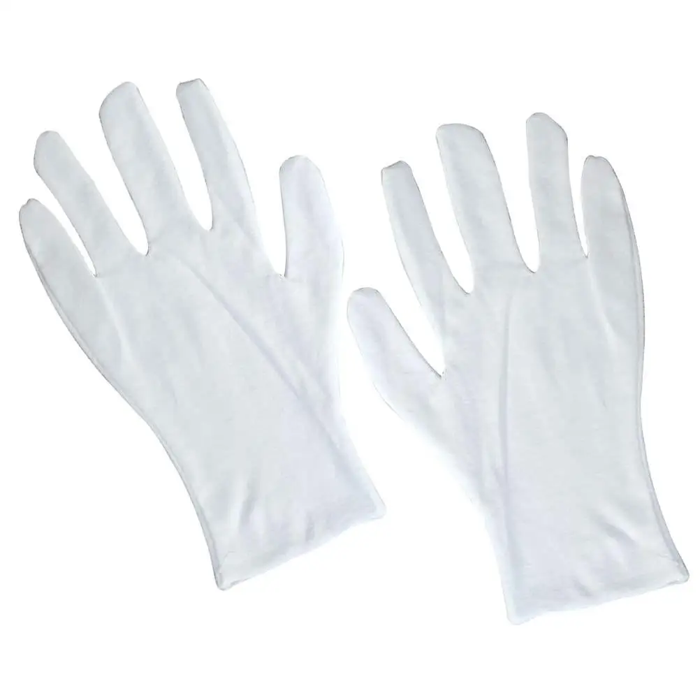 

6Pairs Cotton Work Gloves Pure Cotton High Elastic Thickened Wrist Wrap Protective Lightweight Comfortable White Factory Gloves