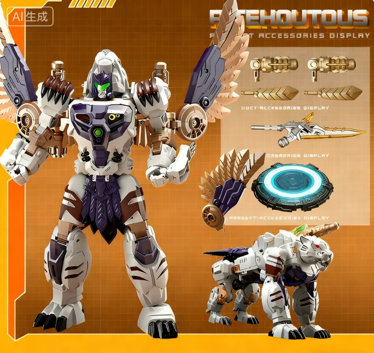 ของเล่นแปลงร่าง LIJIANG XT1613 ซูเปอร์วอริเออร์ ไทแรนโนซอรัส ไทเกอร์ อีเกิล โรบอท โอเวอร์ลอร์ด โมเดลของเล่นแบบขยับได้